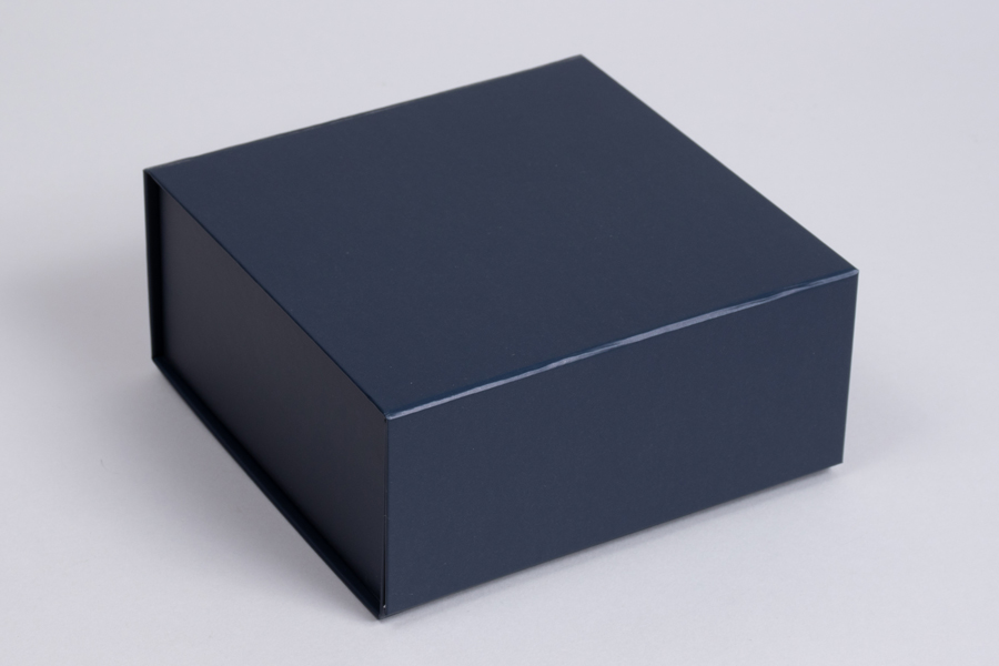 6 x 6 x 2-3/4  MATTE NAVY MAGNETIC LID GIFT BOXES