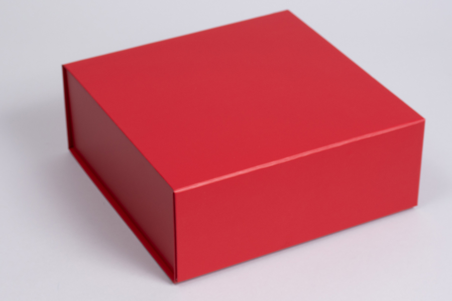 8 x 8 x 3-1/8 MATTE RED MAGNETIC LID GIFT BOXES