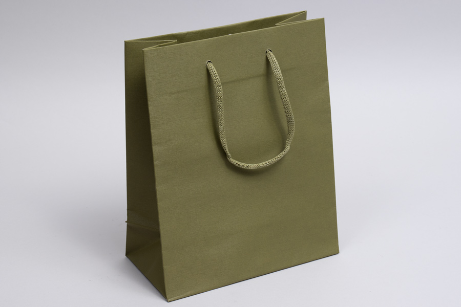 8 x 4 x 10 OLIVE GREEN GAIA EUROTOTE SHOPPING BAGS