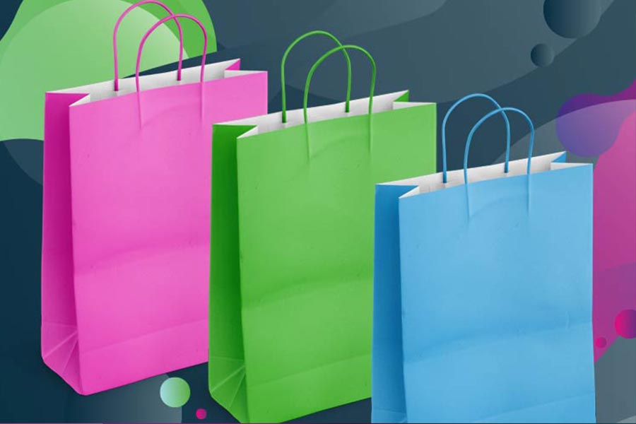 Colored Paper Shopping Bags