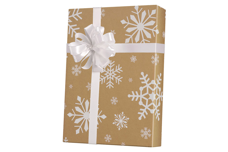 18-in x 417-ft SNOWDAY ON KRAFT GIFT WRAP (X7037)