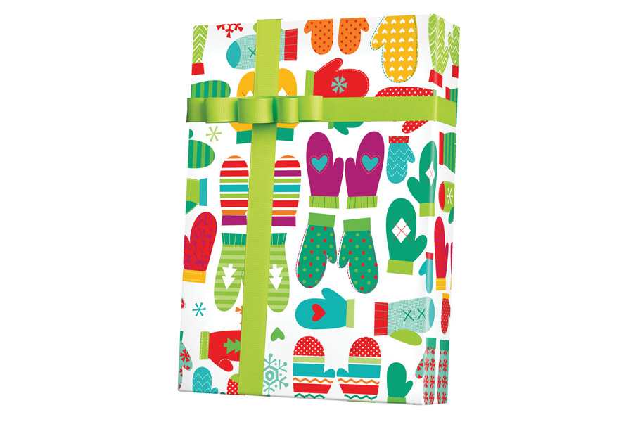 24-in x 100-ft MOD MITTENS GIFT WRAP (X7899)