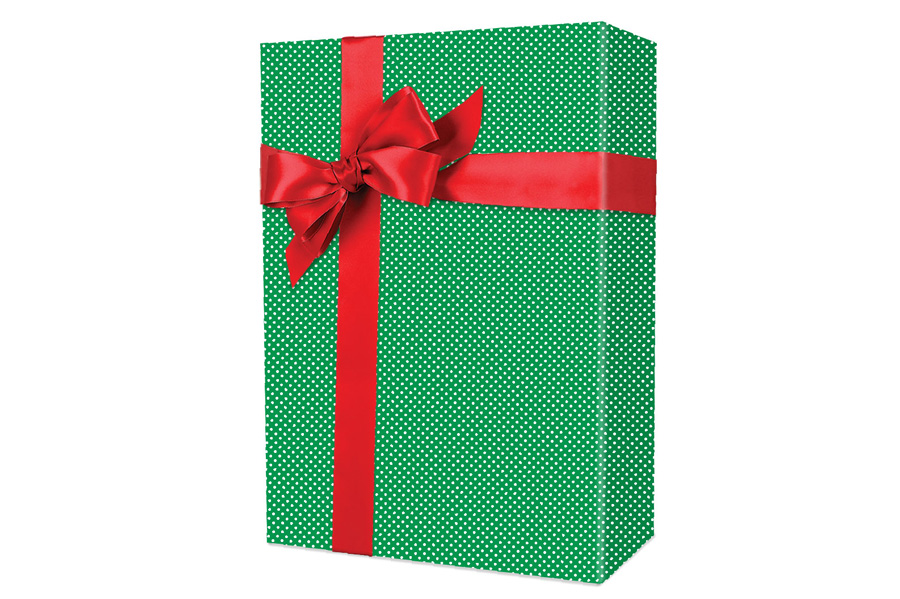 24-in x 100-ft GREEN SWISS GIFT WRAP (X7956)