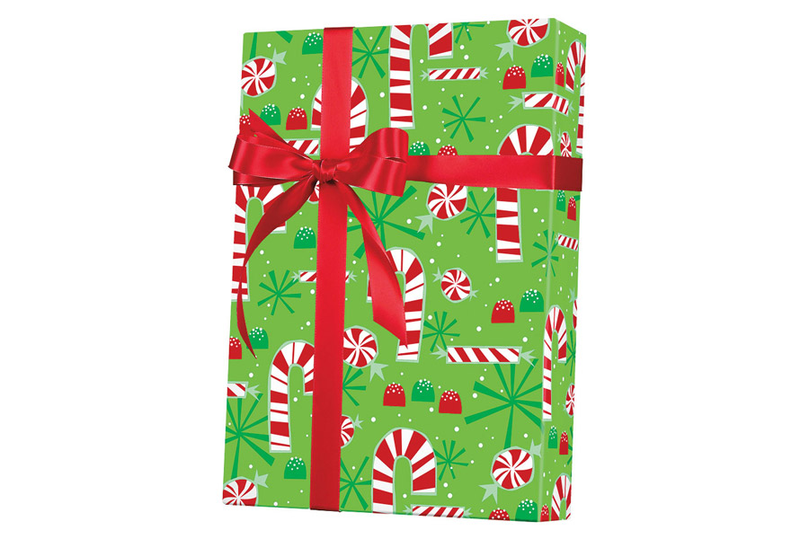 24-in x 417-ft CONTEMPO CANES REVERSIBLE GIFT WRAP (X6269)