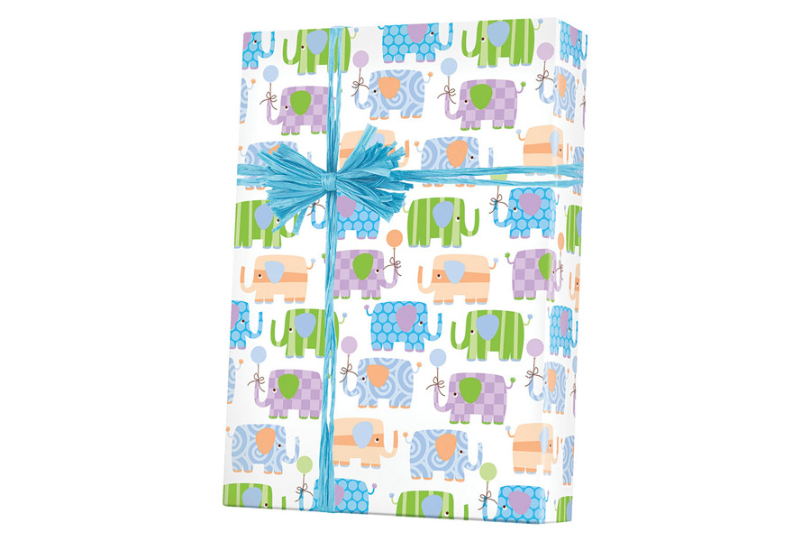 24-in x 417-ft BABY ELEPHANTS GIFT WRAP (E5447)