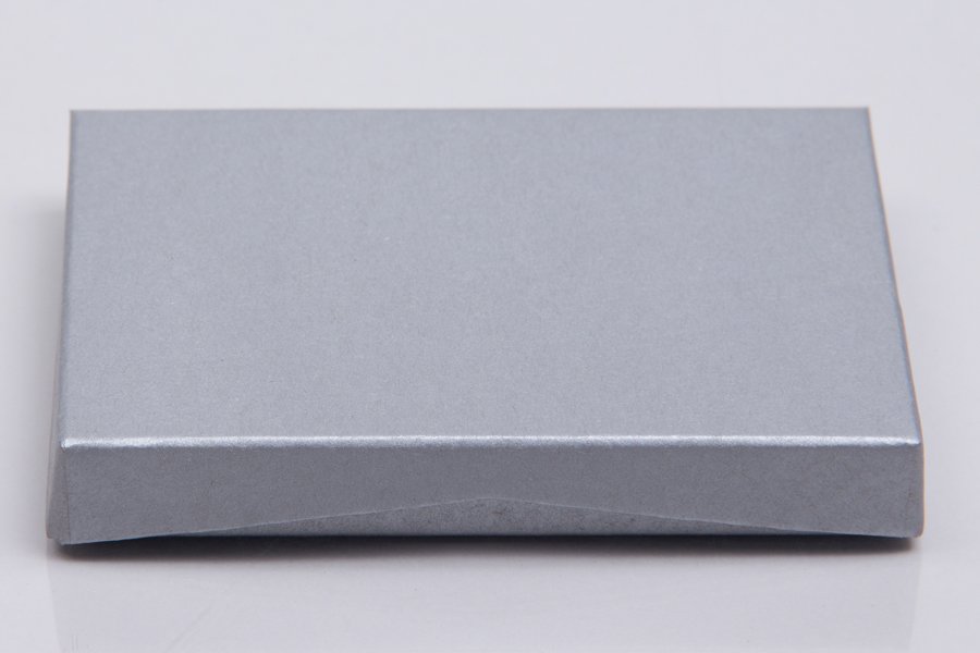 4-5/8 x 3-3/8 x 5/8 SILVER MATTE GIFT CARD BOX WITH PLATFORM INSERT