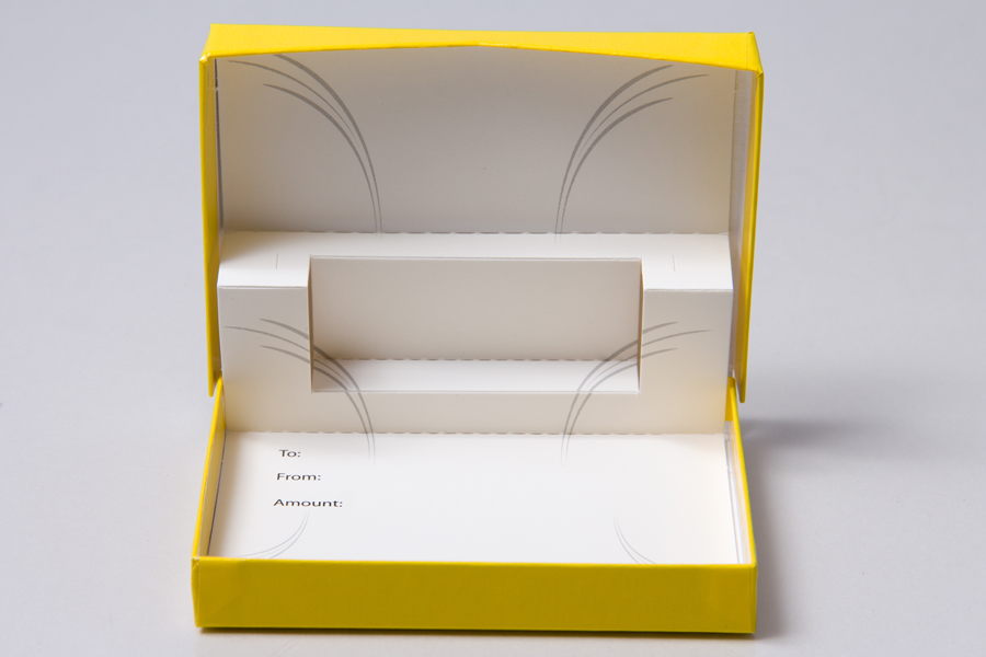 4-5/8 x 3-3/8 x 5/8 YELLOW ICE GIFT CARD BOXGIFT CARD BOX WITH POP-UP INSERT