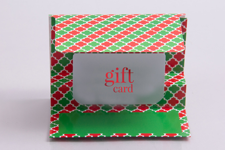 5 x 3-3/8 CHRISTMAS GEO GIFT CARD FOLDERS