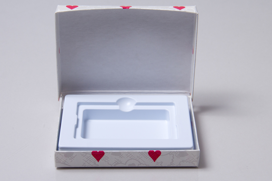 4-5/8 x 3-3/8 x 5/8 VAL. HEARTS GIFT CARD BOX WITH PLATFORM INSERT