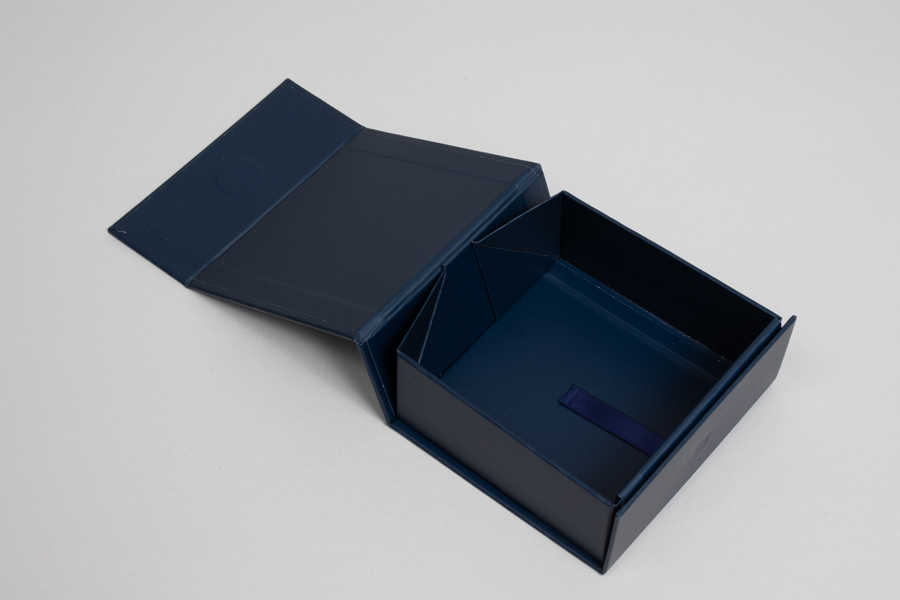 3-5/8 x 3-1/2 x 1-1/2 MATTE NAVY MAGNETIC LID GIFT BOXES