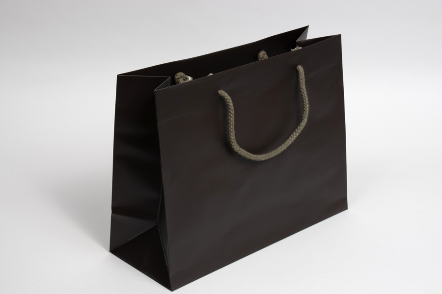 13 x 5 x 10 MATTE CHOCOLATE BROWN SPECIAL PURCHASE EUROTOTE SHOPPING BAGS