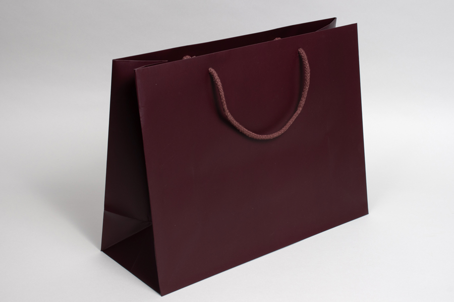 16 x 6 x 12 MATTE MAROON SPECIAL PURCHASE EUROTOTE SHOPPING BAGS