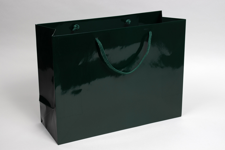 16 x 6 x 12 GLOSS HUNTER GREEN SPECIAL PURCHASE EUROTOTE SHOPPING BAGS