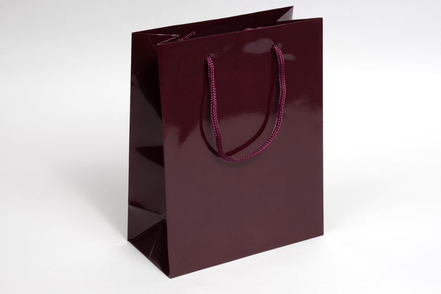 8 x 4 x 10 GLOSS MAROON SPECIAL PURCHASE EUROTOTE SHOPPING BAGS