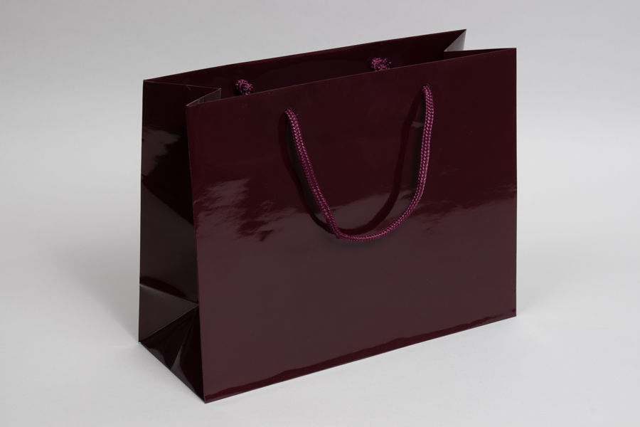 13 x 5 x 10 GLOSS MAROON SPECIAL PURCHASE EUROTOTE SHOPPING BAGS