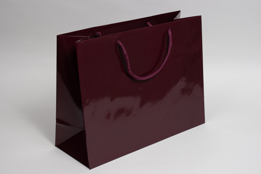 16 x 6 x 12 GLOSS MAROON SPECIAL PURCHASE EUROTOTE SHOPPING BAGS