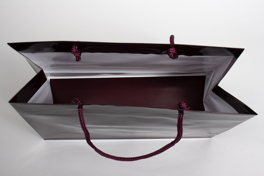 16 x 6 x 12 GLOSS MAROON SPECIAL PURCHASE EUROTOTE SHOPPING BAGS