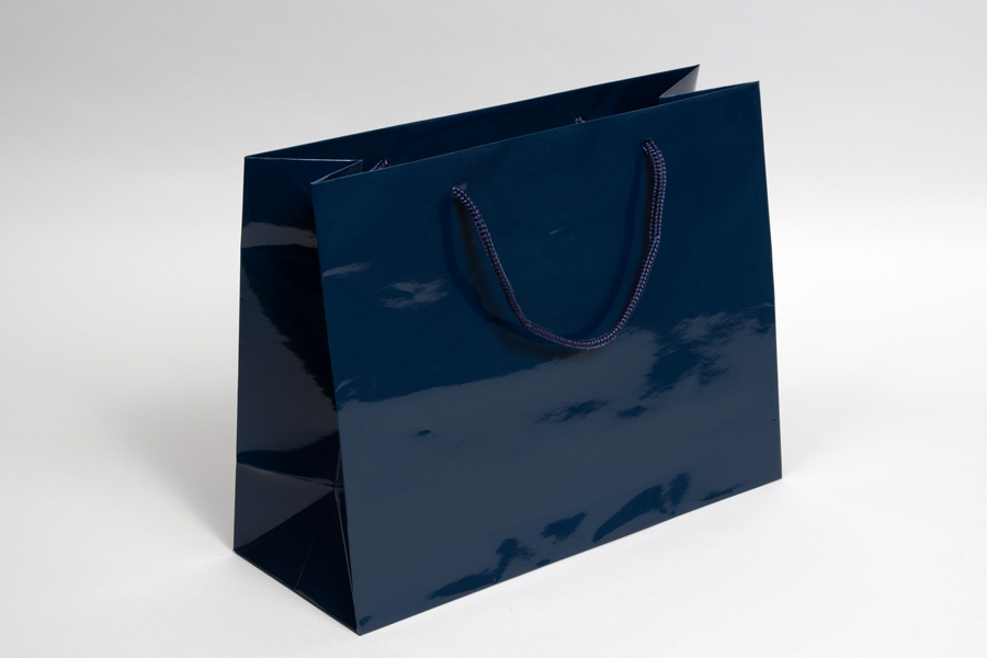 13 x 5 x 10 GLOSS NAVY SPECIAL PURCHASE EUROTOTE SHOPPING BAGS