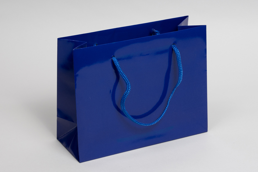9 x 3.5 x 7 GLOSS ROYAL BLUE SPECIAL PURCHASE EUROTOTE SHOPPING BAGS