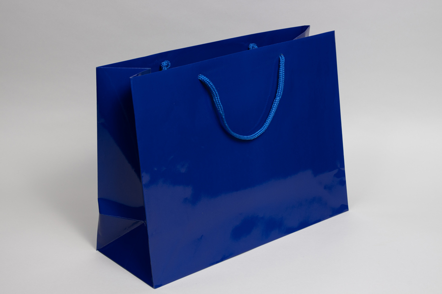 16 x 6 x 12 GLOSS ROYAL BLUE SPECIAL PURCHASE EUROTOTE SHOPPING BAGS