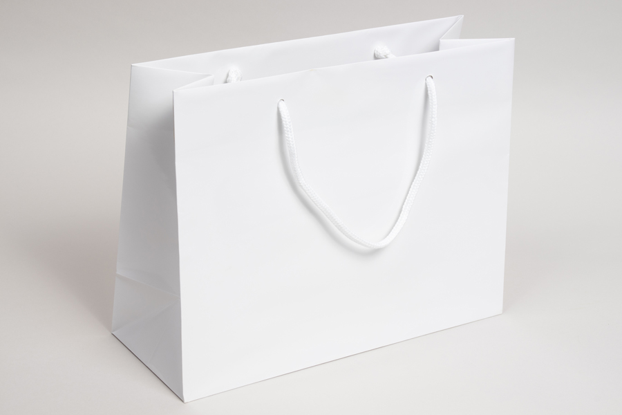 13 x 5 x 10 GLOSS WHITE SPECIAL PURCHASE EUROTOTE SHOPPING BAGS