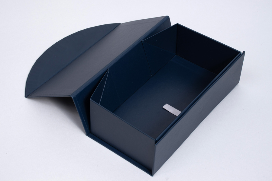 7-1/4 x 3-5/8 x 2-1/4  NAVY BLUE LEATHERETTE MAGNETIC LID GIFT BOXES