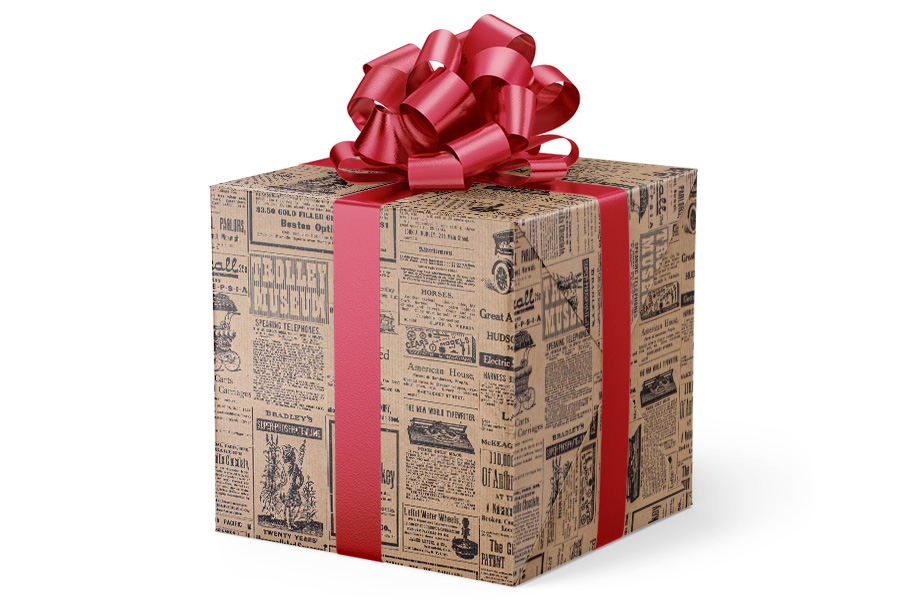 24-in x 417-ft NEWSPRINT LINED EMBOSSED GIFT WRAP (GW-6311)