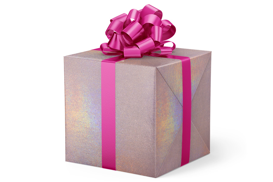 24-in x 417-ft SOLID PINK HOLOGRAPHIC GIFT WRAP (GW-9469)