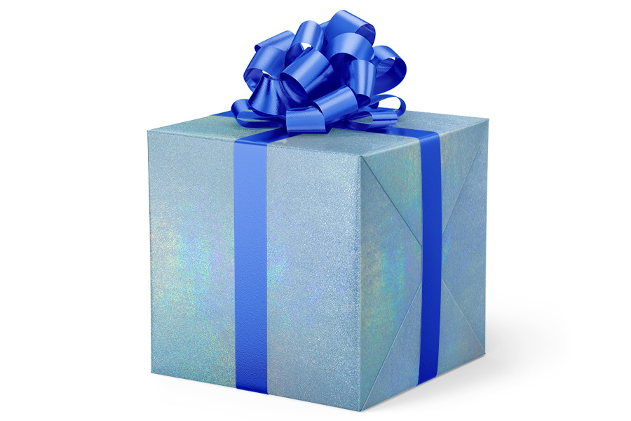 24-in x 417-ft SOLID BLUE ON HOLOGRAPHIC GIFT WRAP (GW-9470)