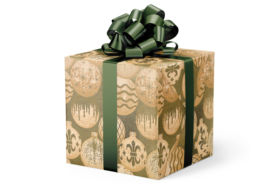 24-in x 417-ft GILDED ORNAMENTS METALLIZED GIFT WRAP (GW-4168)