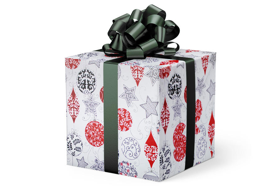 24-in x 417-ft DELICATE ORNAMENTS METALLIZED GIFT WRAP (GW-8209)