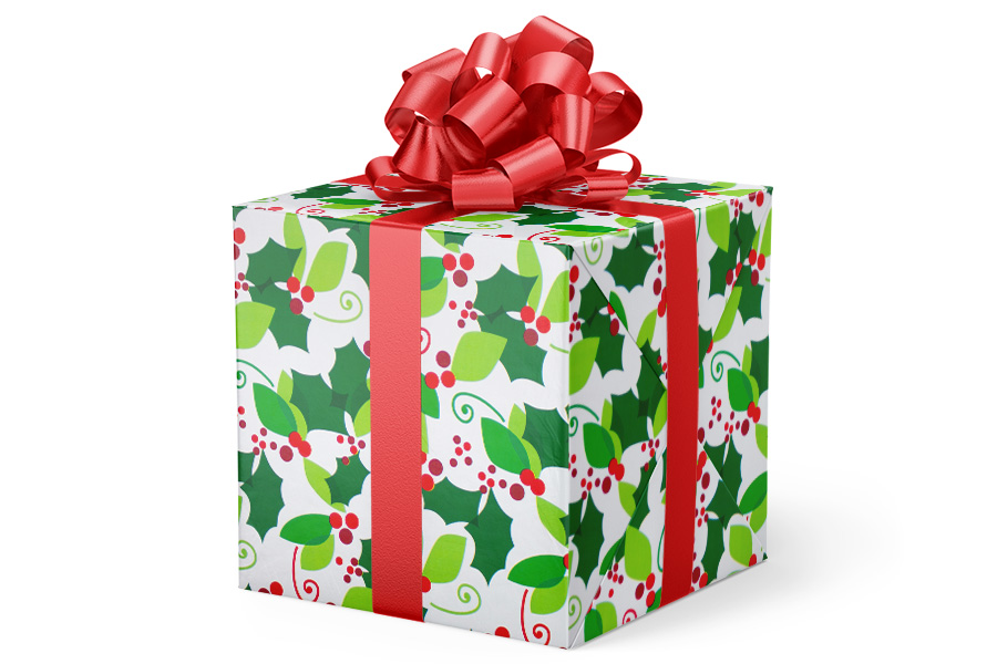24-in x 417-ft WHEN BERRY MET HOLLY GIFT WRAP (GW-8553)