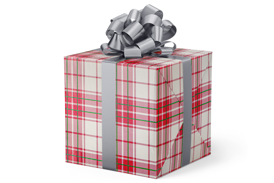 24-in x 417-ft RED PLAID MANIA GIFT WRAP (GW-9344)
