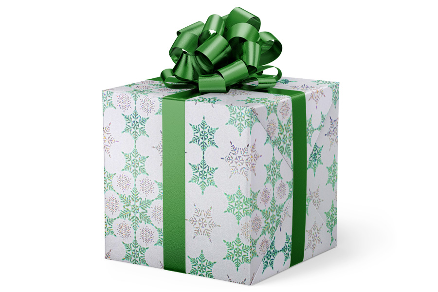24-in x 417-ft CRYSTAL CLEAR MINT HOLOGRAPHIC GIFT WRAP (GW-9394)
