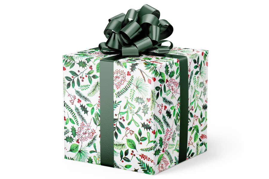 24-in x 417-ft WATERCOLOR HOLLY GIFT WRAP (GW-9414)