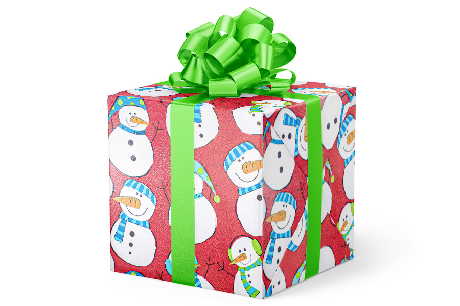 24-in x 417-ft RED TOSSED SNOWMEN GIFT WRAP (GW-9419)