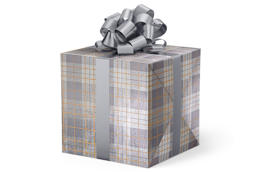 24-in x 417-ft NEW FESTIVE PLAID METALLIZED GIFT WRAP (GW-9426)