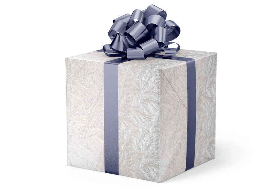 24-in x 417-ft PALE SILVER AKITA FOIL EMBOSSED GIFT WRAP (GW-1927)