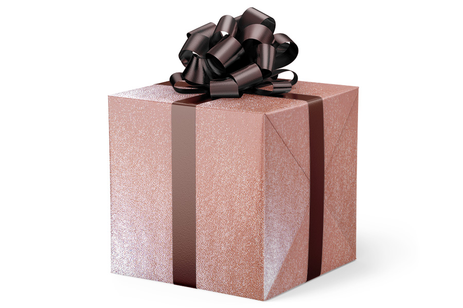 24-in x 417-ft ROSE GOLD PEBBLE METALLIZED EMBOSSED GIFT WRAP (GW-9119)