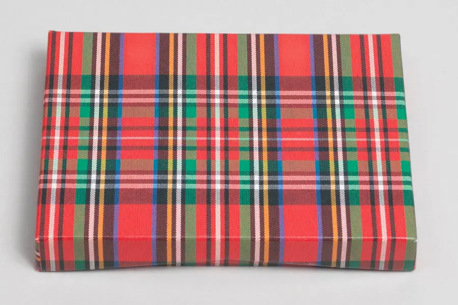 4-5/8X3-3/8X5/8 TARTAN (RED PLAID) PAPER POP UP INSERT