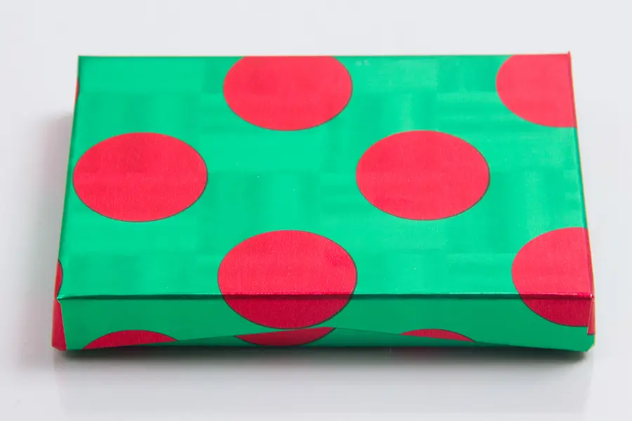 4-5/8X3-3/8X5/8 GREEN RED DOTS PAPER POP UP INSERT
