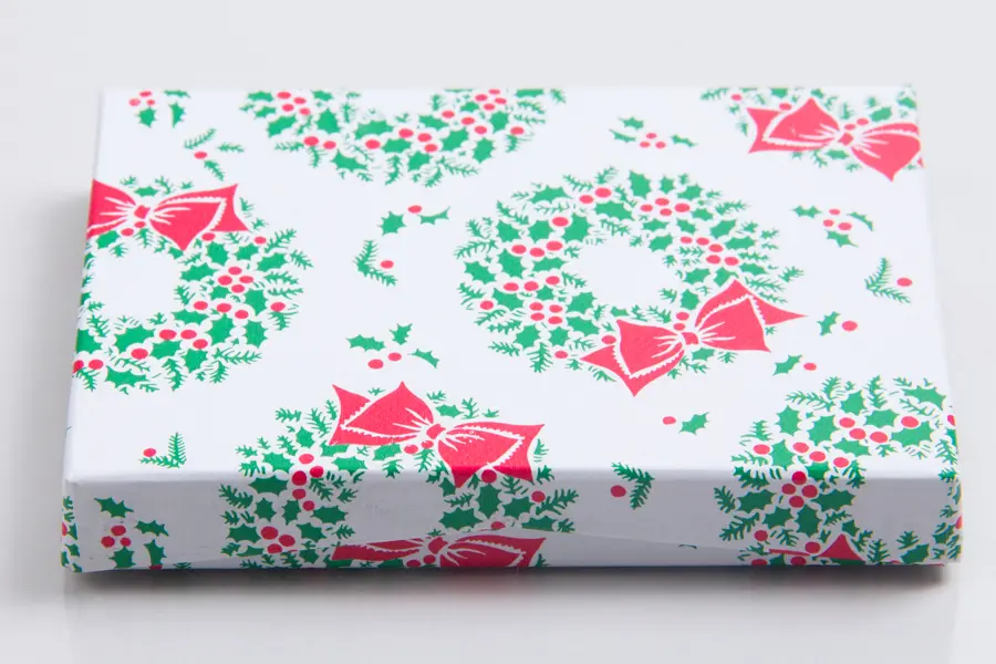 4-5/8X3-3/8X5/8 RED GREEN WREATH PAPER POP UP INSERT