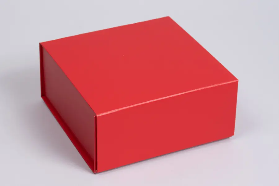 6X6X2-3/4  MATTE RED MAGNETIC BOX