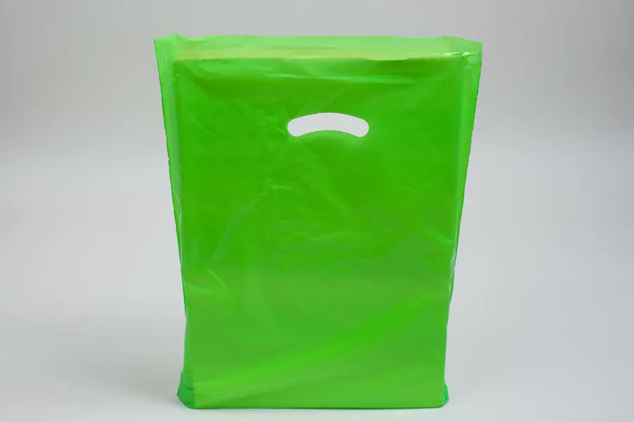15X18X4 CITRUS GREEN GLOSS PLASTIC BAGS