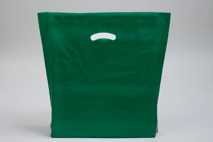 15X18X4 DARK GREEN GLOSS PLASTIC BAGS
