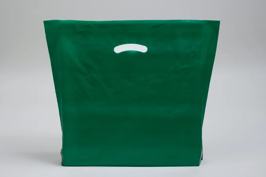18X18X4 DARK GREEN GLOSS PLASTIC BAGS