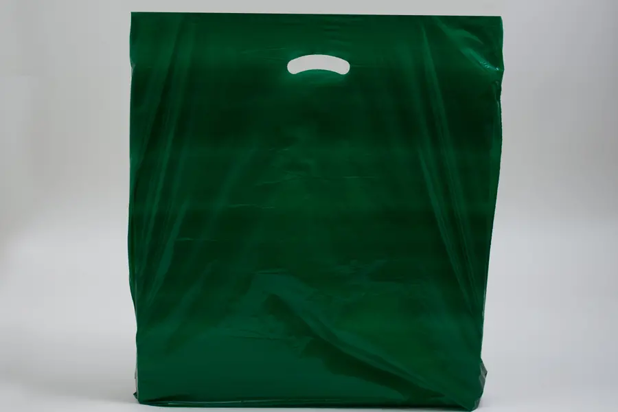 24X24X5 DARK GREEN GLOSS PLASTIC BAGS