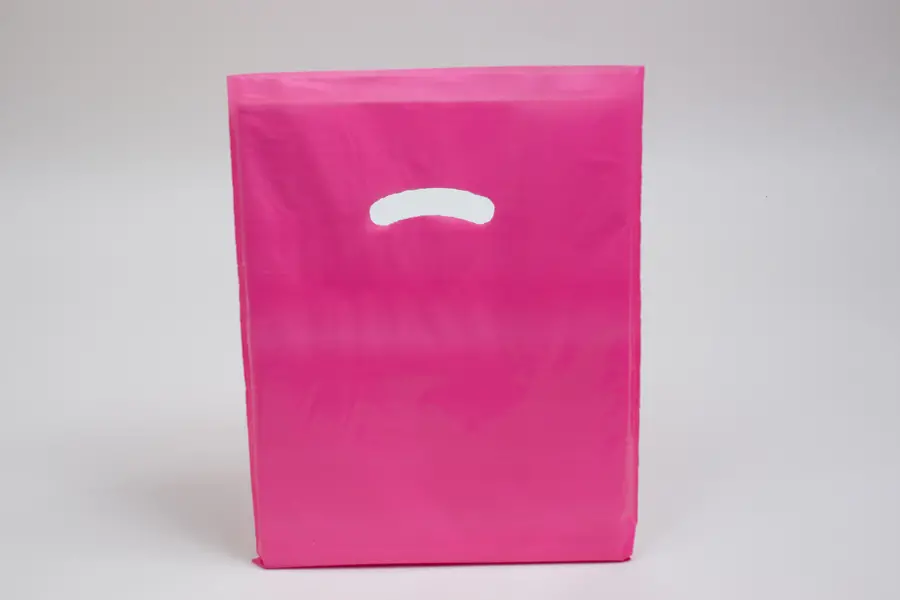 12X15 MAGENTA GLOSS PLASTIC BAGS