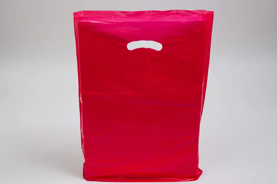 15X18X4 RED GLOSS PLASTIC BAGS