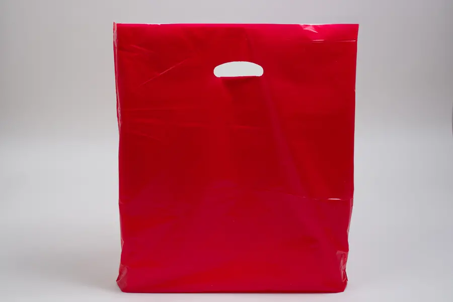 20X20X5 RED GLOSS PLASTIC BAGS